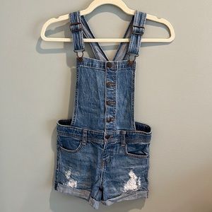 Cat & Jack™ Girls' Lace Repair Jean Shortalls